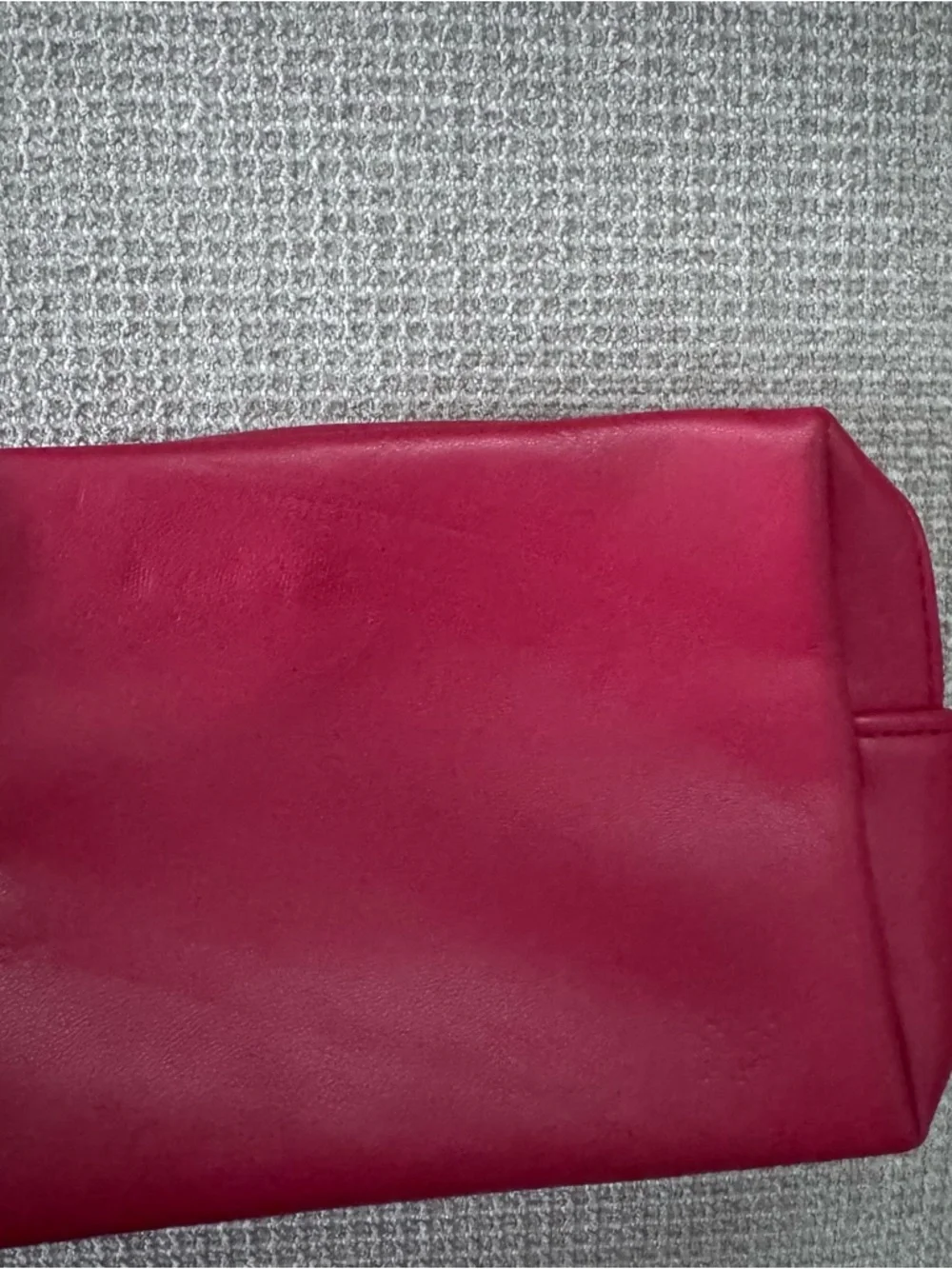 Yves Saint Laurent Red Cosmetic Pouch with Gold Zipper